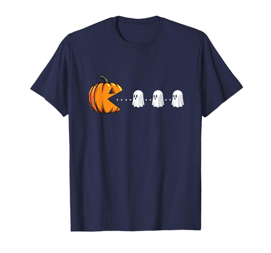 Pumpkin Eating Ghosts - Spooky Witch Halloween Ghoul T-Shirt