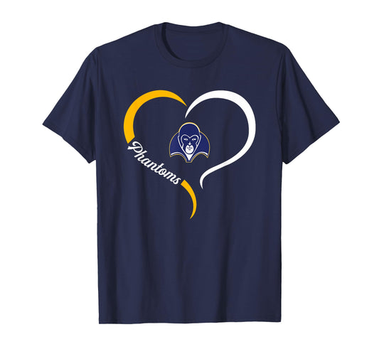 Phoebus Phantoms Logo Half Heart Slogan HS T-Shirt
