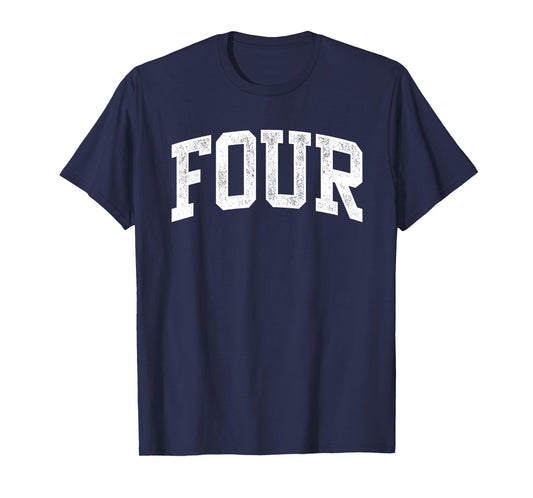 Four Minimalist 4th Birthday Design 4-Year-Old T-Shirt