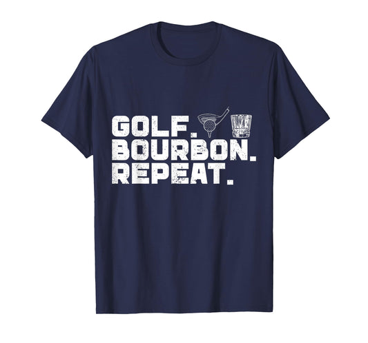 Golf Bourbon Repeat Golf & Bourbon Drinking Lover T-Shirt