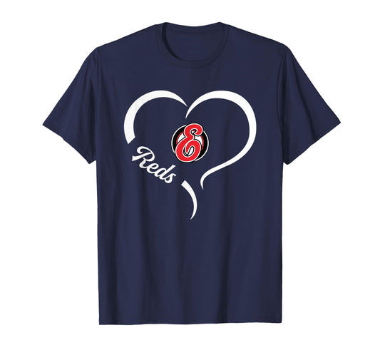 Eaton Reds Logo Half Heart Slogan HS T-Shirt