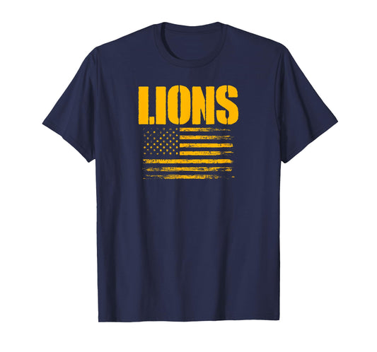 Lewisville Lions USA Flag Pride T-Shirt