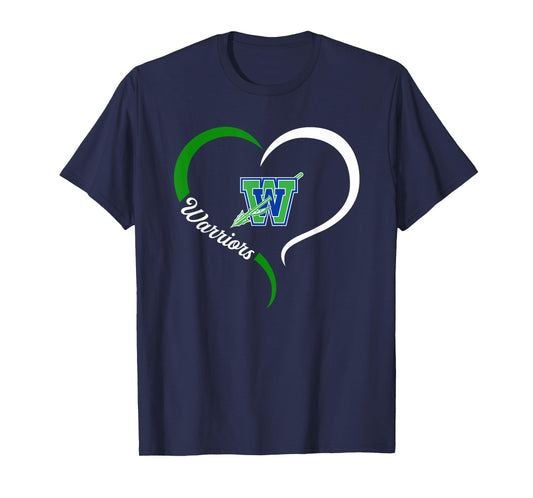 Winton Woods Warriors Logo Half Heart Slogan HS T-Shirt
