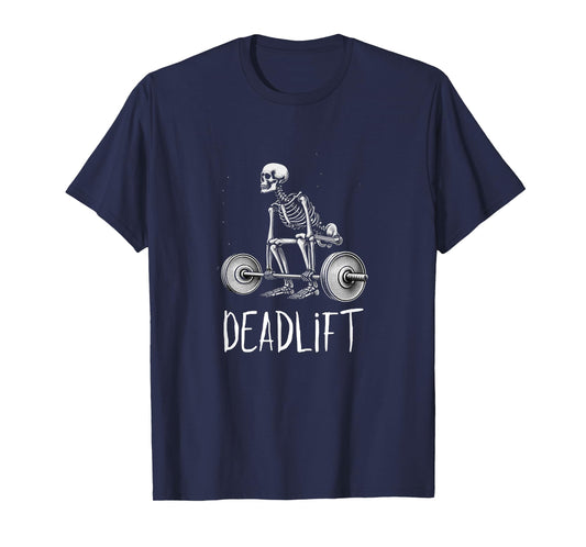 Deadlift Skeleton Workout Halloween Weight Lifting Fitness T-Shirt