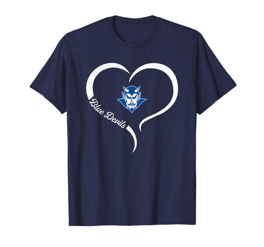 Sunnyside Blue Devils Logo Half Heart Slogan HS T-Shirt