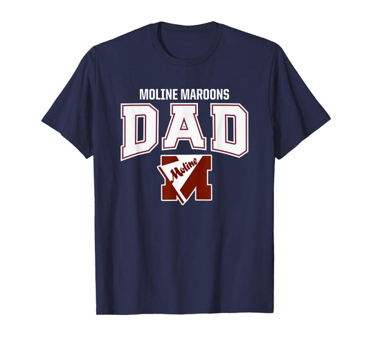 Moline Maroons Logo Dad HS T-Shirt