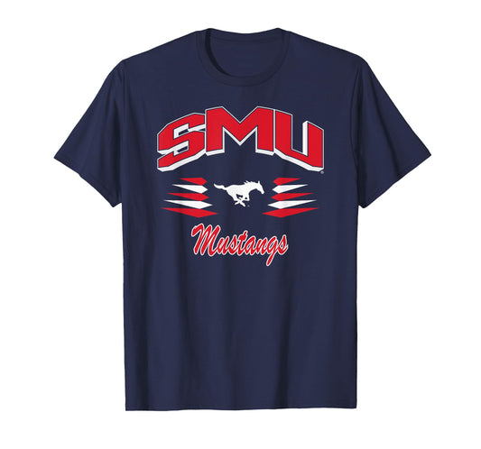 SMU Mustangs Retro Diamond Blue Officially Licensed T-Shirt