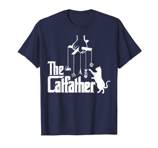 Funny Cat Dad Life The Catfather Fathers Day Mens Vintage T-Shirt