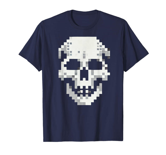 Skull for retro gaming and Halloween. Pixel 80s game skull T-Shirt