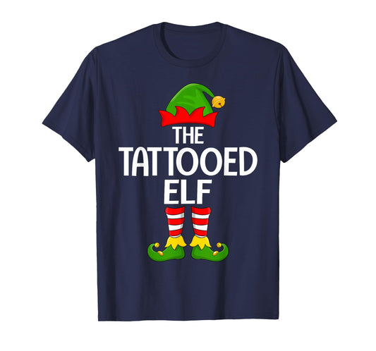 Tattooed Elf Xmas Matching Family Elf Squad Christmas T-Shirt