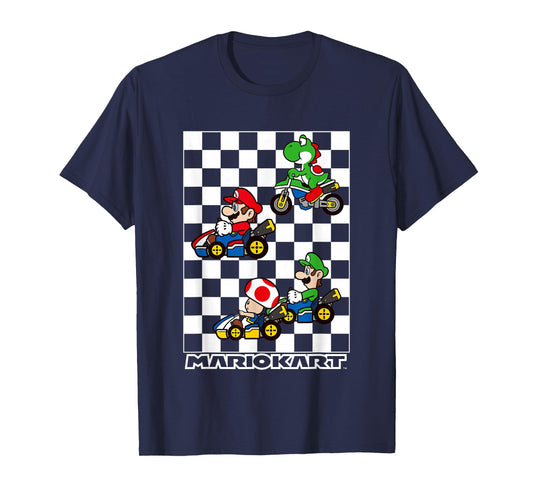 Mario Kart Racing Big Nintendo 4 Character Portrait T-Shirt