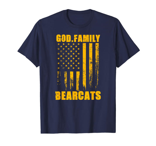 Whitesboro Bearcats God. Family. Vintage USA Flag T-Shirt