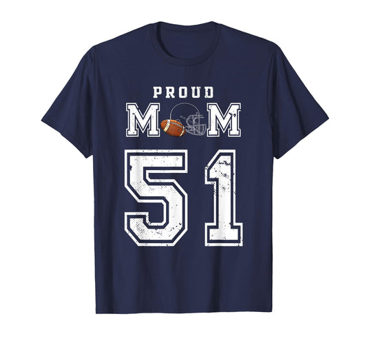 Custom Proud Football Mom Number 51 Personalized For Women T-Shirt
