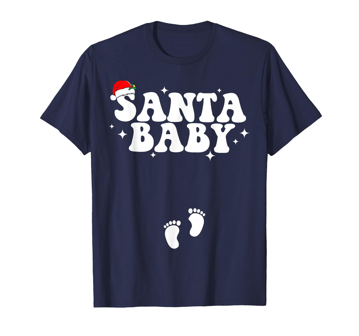 Santa Baby Christmas Pregnancy Announcement Pregnant Holiday T-Shirt
