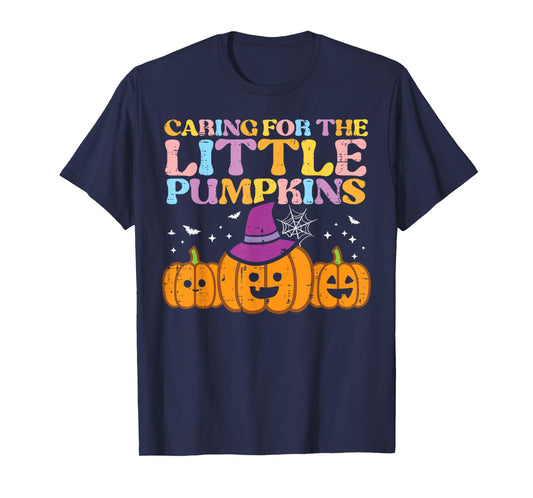 Halloween Nurse Caring Little Pumpkins Nicu Costume Women T-Shirt