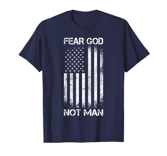 Vintage USA Flag Fear God Not Man T-Shirt