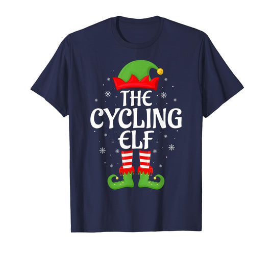Cycling Elf Xmas Family Matching Elf Squad Christmas T-Shirt
