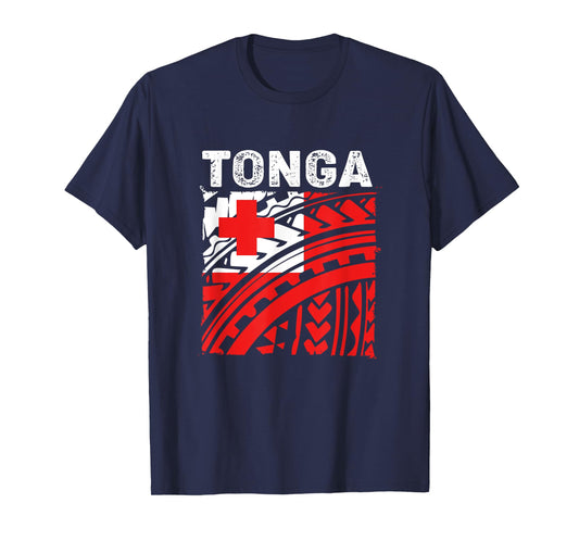 Vintage Tonga Flag Polynesian Tribal Tongan T-Shirt