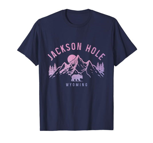 Jackson Hole Wyoming Mountains Bear Nature Vintage T-Shirt