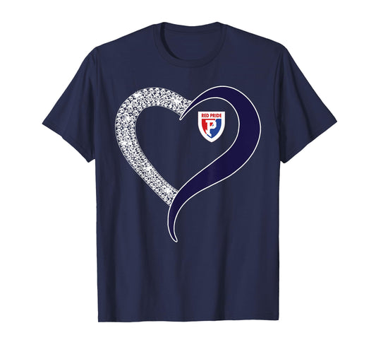 Plainfield Quakers Logo Diamond Heart HS T-Shirt