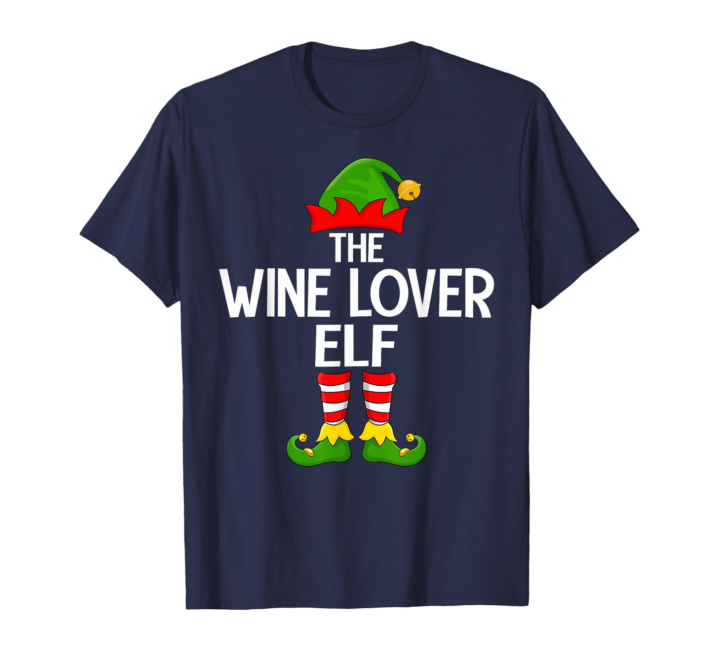 Wine Lover Elf Xmas Matching Family Elf Squad Christmas T-Shirt