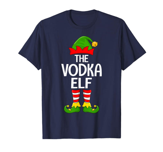 Vodka Elf Xmas Matching Family Elf Squad Christmas T-Shirt