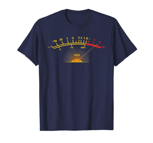 Retro VU Meter Hi-Fi Funny Stereo Sound Audio Engineer T-Shirt