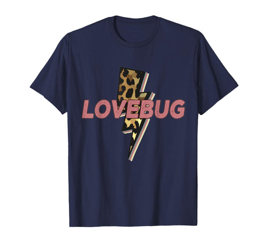 Lovebug Leopard Wife Gf Bolt Thunder Vintage Distressed T-Shirt