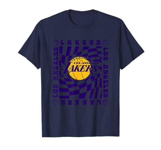 NBA Los Angeles Lakers Retro Checkerboard Wave T-Shirt