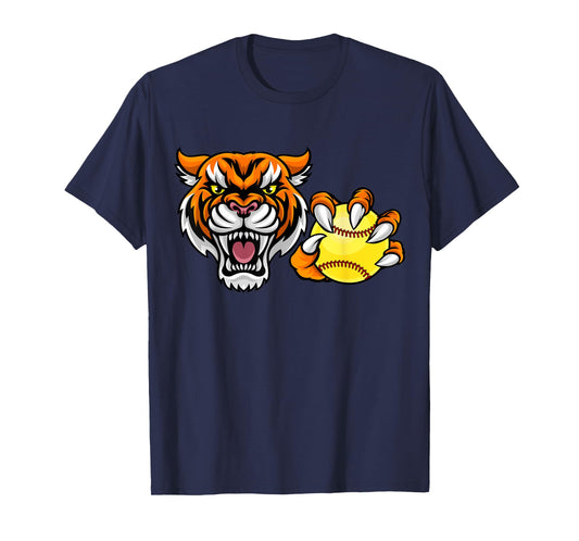 Tiger softball ball cartoon character design T-Shirt