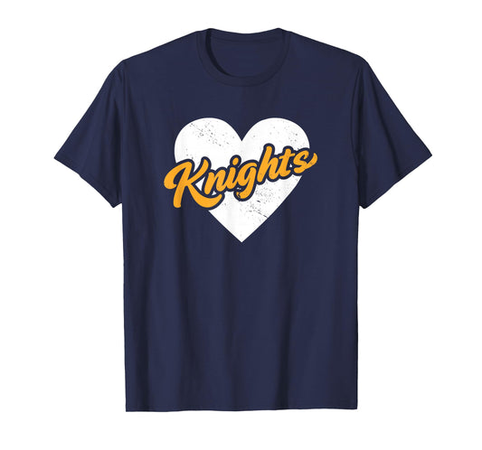 Vintage Knights High School Go Knights Pride Heart T-Shirt