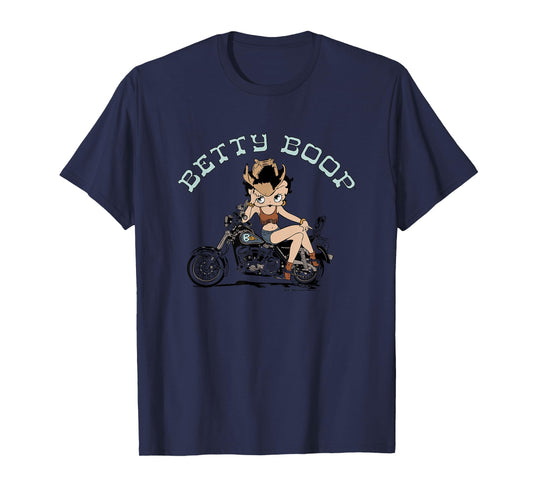 Betty Boop Western Sassy Vintage Biker Betty T-Shirt