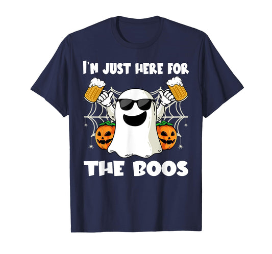 Im Just Here For The Boos Halloween Pumpkin Ghost Drink Beer T-Shirt