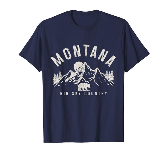 Montana Vintage Mountains Bear Nature Lover T-Shirt