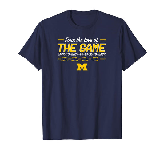 BreakingT Michigan Wolverines Football T-Shirt - Blue, Unisex-Adults & Kids, Short Sleeve, Regular Fit, Small