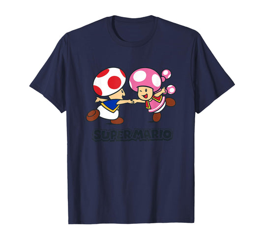 Super Mario Bros Happy Toads Classic Nintendo Duo T-Shirt