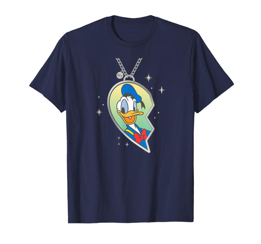 Disney BFF Best Friends Matching Heart Necklace Donald Duck T-Shirt