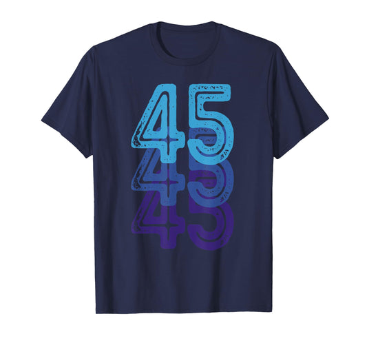 Number 45 Blue Best Classic College Style Birthday Funny T-Shirt