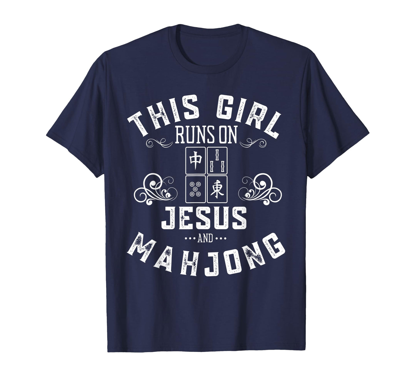 This Girl Runs On Jesus And Mahjong T-Shirt