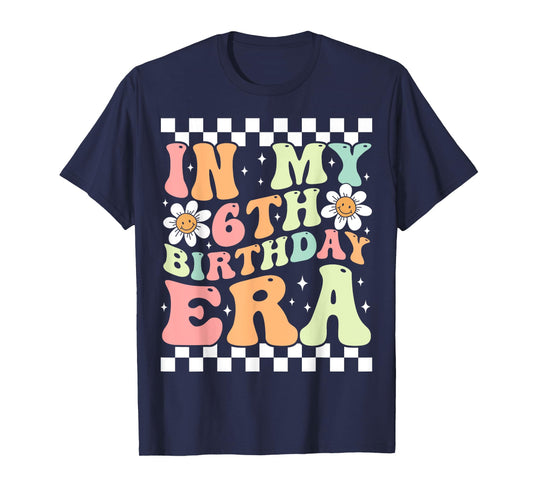 In My 6th Birthday Era Cute Daisy Groovy 6th Birthday Party T-Shirt
