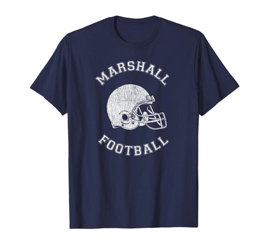 Marshall Football Distressed 1980's Retro P.E.Dept Style T-Shirt