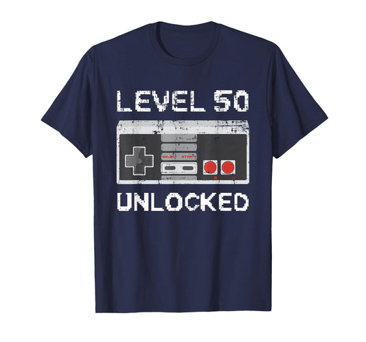 Level 50 Unlocked 50th Birthday Tee 50 Years Old T-Shirt