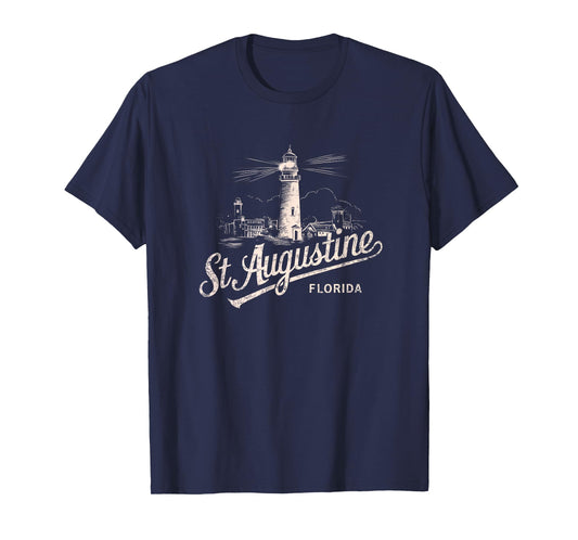 St Augustine Florida Lighthouse Vintage Artwork T-Shirt