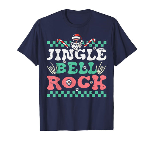 Christmas Jingle Bell Rock Retro Xmas Groovy Men Women Kids T-Shirt