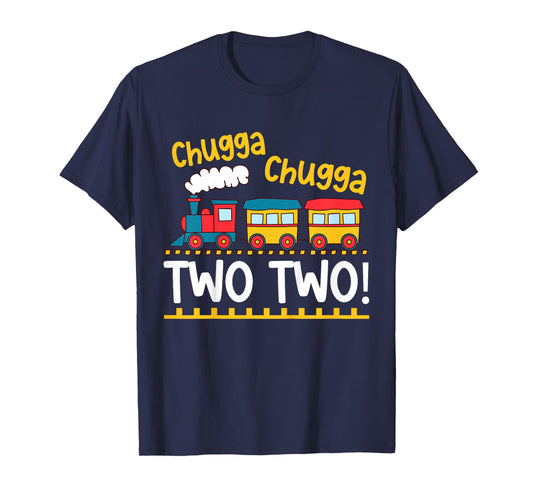 Kids 2nd Birthday Boy Train Chugga Chugga Two Two Toddler T-Shirt