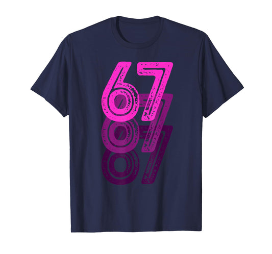 Number 67 Pink Best Classic College Style Birthday Funny T-Shirt