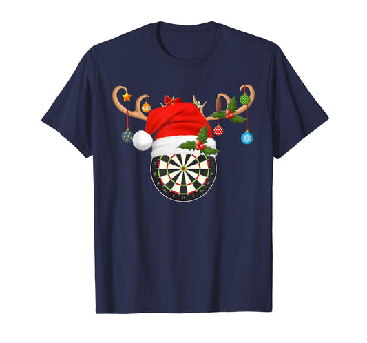 Darts Christmas Pajama Reindeer Santa Hat Sports Player Xmas T-Shirt