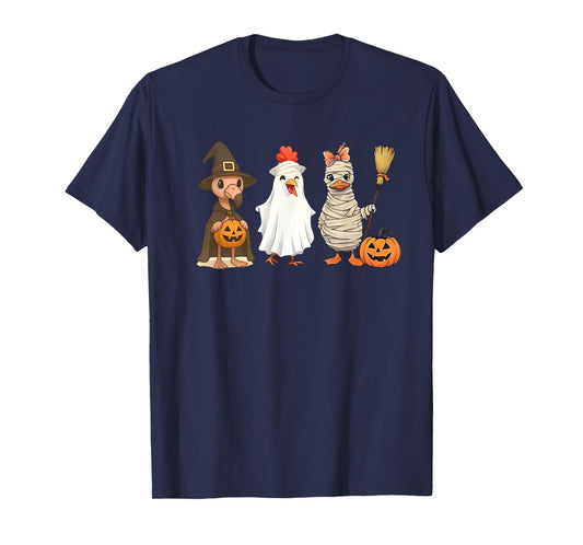 Flamingo Chicken Duck Halloween Funny Farmyard Costume T-Shirt