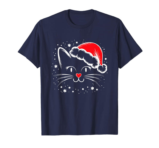Cute Santa Cat Lover Christmas Men Women Kids T-Shirt