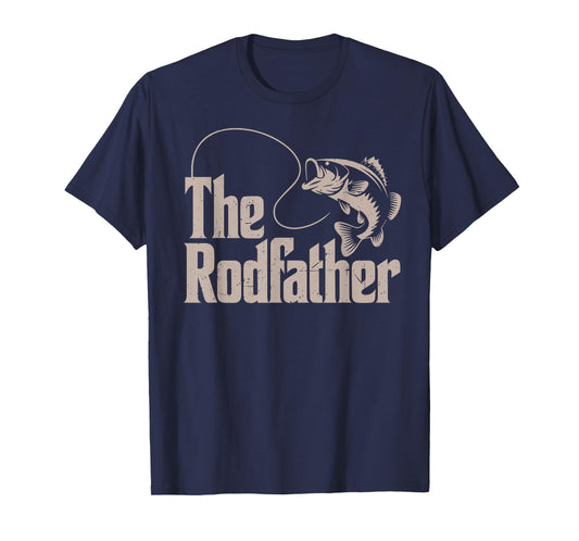 Rodfather Dad Fishing Gift from Daughter Son Funny Bass Fish T-Shirt